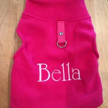 Персонализированный свитер с вышивкой для собак, ярко-розовый, одежда для собак с индивидуальным именем, меховой детский свитер, подарки для щенков, одежда для домашних животных