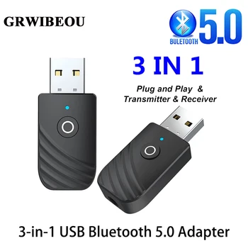 GRWIBEOU USB 3 В 1 Bluetooth 5,0 Адаптер Аудио Приемник Передатчик 3,5 мм AUX Стерео Адаптер Для Телевизора ПК Компьютерные Автомобильные Аксессуары