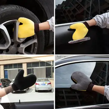 Перчатки для мойки автомобилей с двусторонним утолщением из кораллового бархата, перчатка для чистки автомобиля из микрофибры, полотенце, щетка для чистки автомобиля, Инструменты для чистки автомобиля