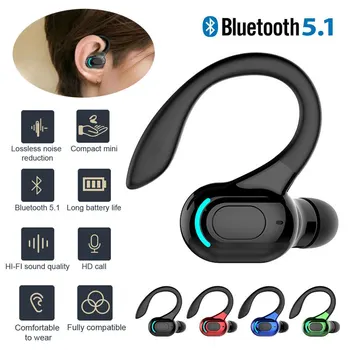 Гарнитура Bluetooth 5.1, Беспроводные наушники, Стереонаушники, Ушной крючок F8