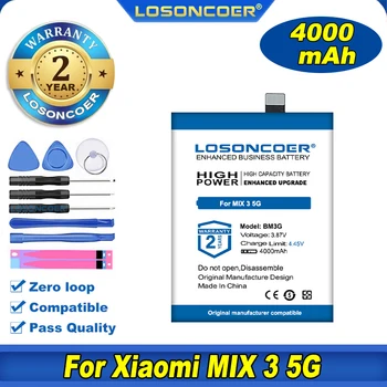 100% Оригинальный аккумулятор LOSONCOER 4000mAh BM3G для Xiaomi MIX 3 5G International edition Battery (не для MIX 3 4G)