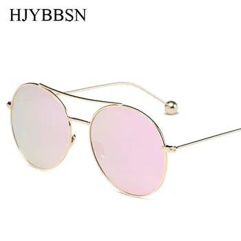 Круглые солнцезащитные очки женщин модный бренд дизайнер классические солнцезащитные очки розового золота солнцезащитные очки для женщин для мужчин очки UV400 зеркало просвечивается женский