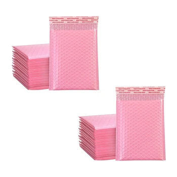 100ШТ пенопластовых пакетов-конвертов, почтовые конверты с самозаклеивающейся прокладкой, мягкие конверты с пузырьковой почтовой сумкой, пакеты, сумка розового цвета