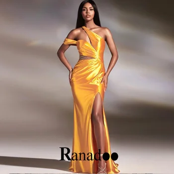 Ranadoo, винтажная вечеринка на одно плечо для женщин, атласные платья для выпускного вечера с высокой спинкой и разрезом Abendkleider на заказ