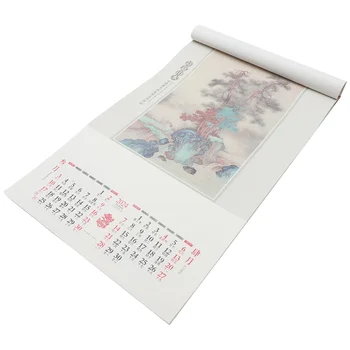 2024 Китайский Календарный Год Календарь Дракона Подвесной Китайский Настенный Календарь-Свиток Ежемесячный Лунный Календарь Календарь Фэншуй