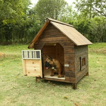 Деревянный собачий домик-гнездо, уличная непромокаемая клетка для собак и кошек, современные питомники для домашних животных, теплые маленькие и большие собаки, Универсальный дом B