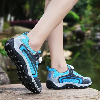 Летние быстросохнущие спортивные походные ботинки на открытом воздухе, женские повседневные кроссовки с вращающимися шнурками, женская нескользящая обувь для скалолазания