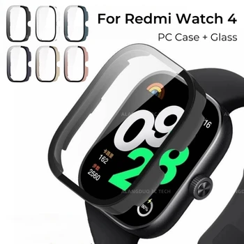 Стеклянный чехол для Xiaomi Redmi Watch 4 watch4 Защитная пленка для экрана с полным покрытием, жесткий бампер для ПК, чехлы из закаленного стекла, защищающие от падения