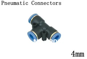 10шт пневматических быстроразъемных соединений с равным тройником диаметром 4 мм