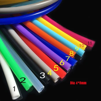 4x8 Черный, белый, розовый, оранжевый, синий, зеленый, желтый, фиолетовый Силиконовая резиновая трубка внутреннего x внешнего диаметра, шланг, водопровод, аквариум для воды