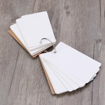 1ШТ 50 штук пустых учебных карточек Кольцо для переплета из крафт-бумаги блокноты для заметок Простые флеш-карты