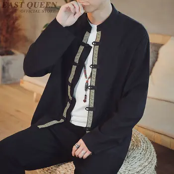 Черная мужская куртка в китайском стиле 2019, Тонкая китайская рубашка, Традиционная китайская одежда для мужчин, восточная одежда эпохи Тан, мужская одежда KK2911
