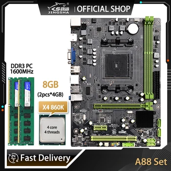 Комплект материнской платы AMD A88 С процессором Athlon X4 860K и 8 ГБ оперативной памяти DDR3 AMD Placa Mae FM2 FM2 + Комбинированный комплект материнской платы A88X