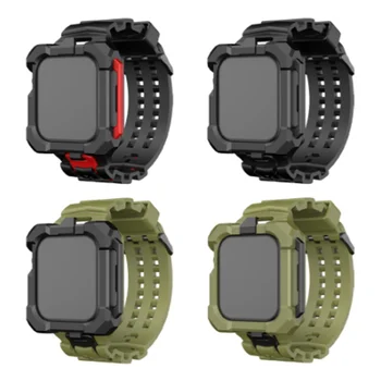 силиконовый безель + ремешок для iwatch, универсальный тактический ремешок из ТПУ, Силиконовый спортивный защитный чехол для Apple watch 42 мм 44 мм 45 мм