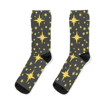 Носки с рождественским рисунком - звезды, роскошные носки для бега, идеи подарков на день Святого Валентина, Носки Мужские женские