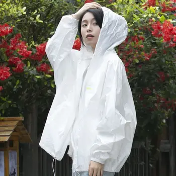 Женская ветровка 2021, Летняя Солнцезащитная одежда, защита от ультрафиолета, Корейские Свободные Уличные Тонкие Весенне-осенние куртки с капюшоном на молнии