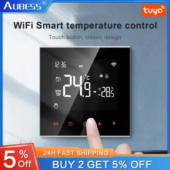 AUBESS Терморегулятор для умного дома Электрический подогрев пола Водогрейный / газовый котел Регулятор температуры Работа с Google Home Alexa