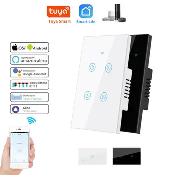 Голосовое Управление Home Light Настенная Кнопка Синхронизации Smart Switch Работа С Alexa Google Home Яндекс Сенсорный Выключатель Light Настенная Кнопка