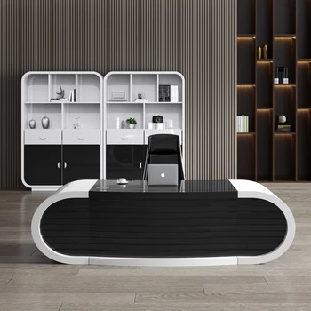 Модная мебель, лакированный офисный стол, простой современный офисный стол и стул, большая платформа для переноски