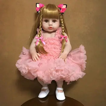 KEIUMI 19-дюймовые куклы для косплея Princess Reborn Baby, полностью силиконовые Виниловые, Настоящая Кукла-девочка, Игрушки для новорожденных Bebe Reborn, Рождественский подарок