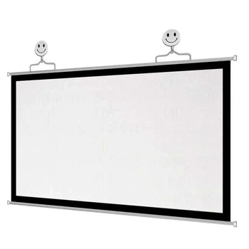 120 дюймов 16: 9 простой подвесной экран HD домашний белый пластиковый проекционный экран портативный тип карты подвесной экран для кинопроектора MOQ 100