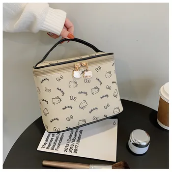 Косметичка Sanrio hello kitty женская сумка для мытья большой емкости, косметичка для макияжа, косметичка для хранения сумок