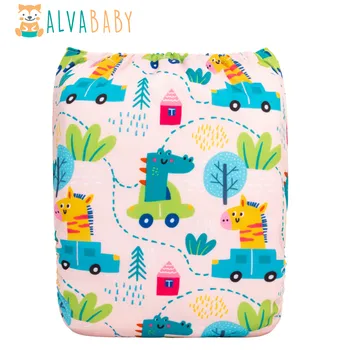 Подгузники из экологически чистой ткани ALVABABY, многоразовая тканевая оболочка для подгузников, стирающаяся, подходит для ребенка весом от 3 до 15 кг