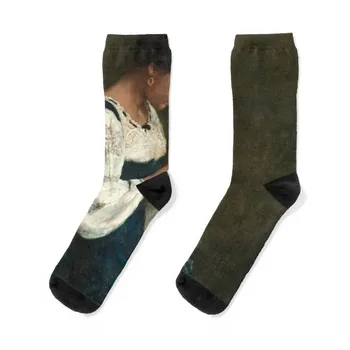 Джордж Б. Батлер. Кружевница с Капри, 1884. Носки хлопчатобумажные носки забавные носки теплые носки мужские женские