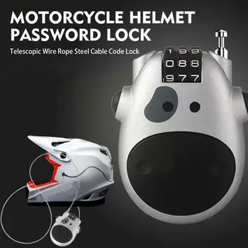 Мотоциклетный шлем Блокировка паролем Телескопический тросовый замок Тросовый чемодан Безопасность Велосипед Противоугонный замок для багажа Стальной Код P8P3