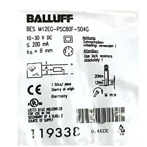 BALLUFF BES M12EG-PSC80F-S04G (BES01PN) Стандартные Индуктивные датчики PNP New KD