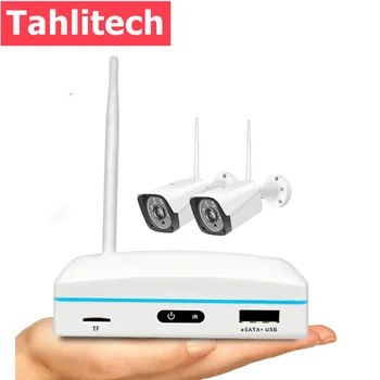 Комплект Tahlitech MINI 2CH NVR с 3-мегапиксельной беспроводной уличной камерой, Системой Wi-Fi Камеры Безопасности, поддержкой искусственного Интеллекта Для распознавания лиц и двухстороннего Аудио