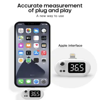 Термометр для телефона Умный термометр для мобильного телефона OLED-дисплей с большим экраном Портативный бесконтактный цифровой инфракрасный термометр