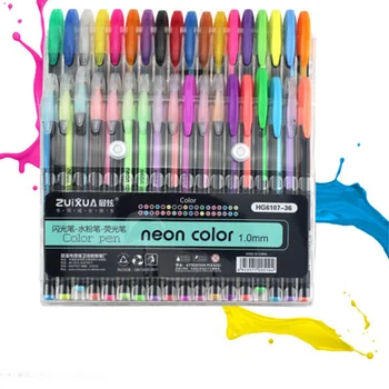48 Цветов Гелевая чернильная ручка 10 мм Неоновый набор ручек для рисования, книжки-раскраски в подарок (разные цвета)