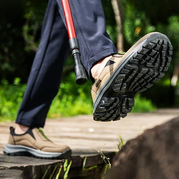 Мужчины открытый обувь легкая треккинговая обувь модные дышащие кроссовки скольжения на путешествия пешие прогулки восхождение кроссовки