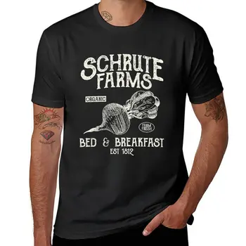 Новая футболка Schrute Farms в стиле ретро с винтажным потертым дизайном, черная футболка, милая одежда, мужские белые футболки