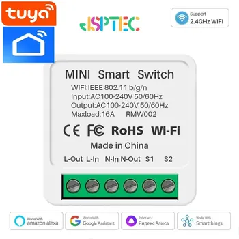 16A Wifi Smart Switch Модуль Умных Домашних Выключателей Света 2-Полосное Управление Работой с Tuya Smart Life Alexa Google Home Switch
