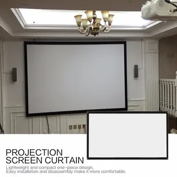 16:9 Портативный складной проекционный экран 120 дюймов, настенный 3D HD проекционный экран, тканевый холст для домашнего кинотеатра
