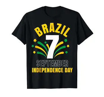 100% Хлопок Патриотический День Независимости Бразилии, Винтажная Футболка С Бразильским Флагом, МУЖСКИЕ ЖЕНСКИЕ Футболки УНИСЕКС, Размер S-6XL