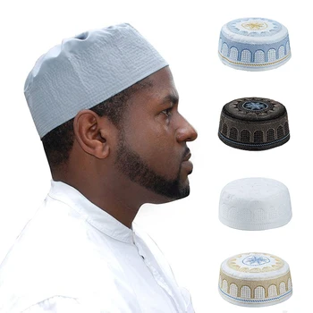 Молитвенная шляпа с Вышивкой мусульманина, Исламская Куфийская Молитвенная шапочка, Мусульманские Шапки для Курбан-Байрама, Мужа Хабиба, Арабские Шапочки с черепами