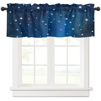 Звездное небо Ночные звезды Кухонные занавески на окне Украшение дома Короткая занавеска для гостиной спальни Маленькие шторы Cortinas