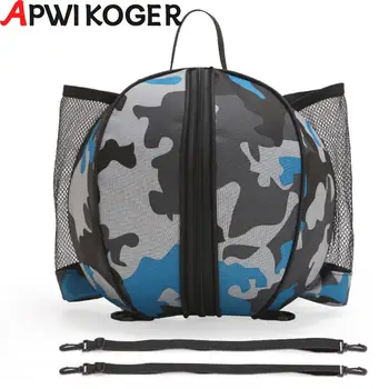 Баскетбольная сумка через плечо круглой формы, переносная Оксфордская сумка для хранения футбольных мячей, эластичная водонепроницаемая, моющаяся для тренировочного оборудования