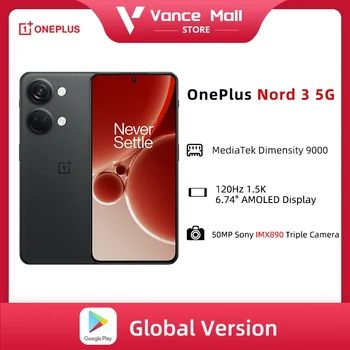 Глобальная версия OnePlus Nord 3 5G 8GB 16GB оперативной ПАМЯТИ MediaTek Dimensity 9000 120Hz Super Fluid AMOLED Дисплей 80W Зарядное устройство SUPERVOOC