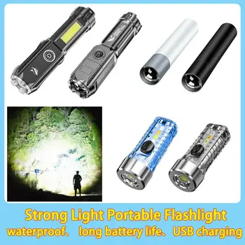 Мощный портативный фонарик с USB-аккумулятором, зум-подсветкой, тактический фонарик наружного освещения, светодиодная вспышка