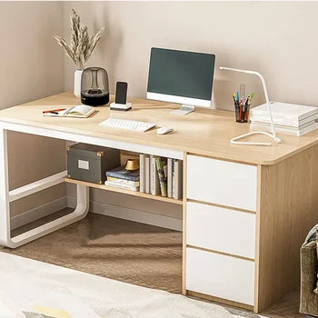 Роскошный минималистичный домашний офисный стол из простого дерева для гостиниц, верстак вишневого цвета и компьютер, современные столы, роскошная мебель