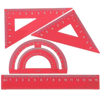 Прямая линейка Инструмент для рисования Компас Набор инструментов для математической геометрии Металлический набор инструментов для математической геометрии Транспортир с треугольной пластиной