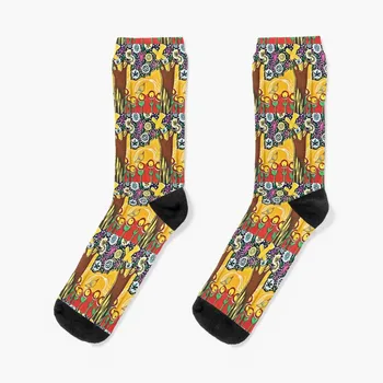 Разноцветные носки в виде дерева, теплые носки, носки для мужчин, хлопок 100%, забавные носки для мальчиков, детские носки, женские