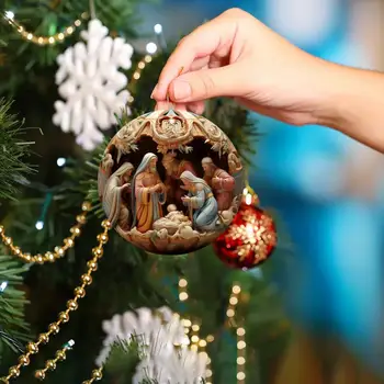 Рождественский Рождественский орнамент, Подвесное Рождественское украшение, 3d Рождественское украшение для Рождественской елки, Многоразовый акрил для Рождества