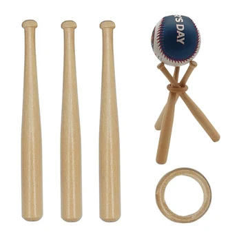 Деревянный бейсбольный держатель с мини-бейсбольными битами и деревянными кругами, подставка для показа бейсбольных битов, держатель для фанатов бейсболистов