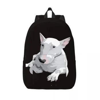 Изготовленный на заказ английский Бультерьер, холщовый рюкзак для собак, мужская и женская базовая сумка для книг для школы, колледжа, сумки для животных