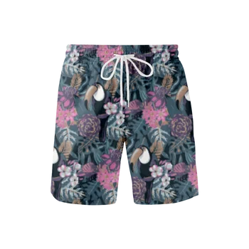 Гавайские пляжные шорты в гавайском стиле, мерч 3D, летние японские праздничные женские / мужские повседневные шорты с эластичной резинкой на талии